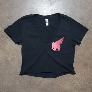 Black | BETA STATE | Cropped Vneck Short Sleeve